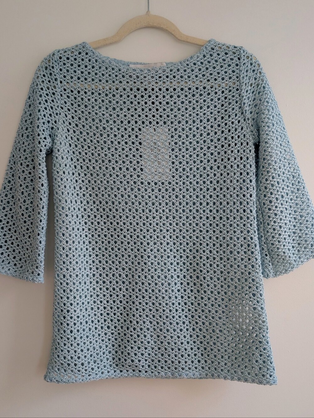 NWT Sara Campbell Crochet Sweater Top Aqua Top Sz XS